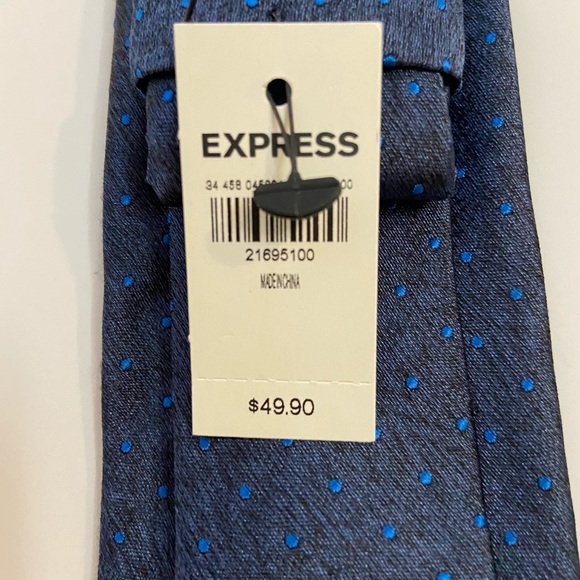 🆕BRAND NEW-EXPRESS BLUE DOTTED STYLISH TIE-WEAR YEAR ROUND-GREAT GIFT. - Picture 2 of 8
